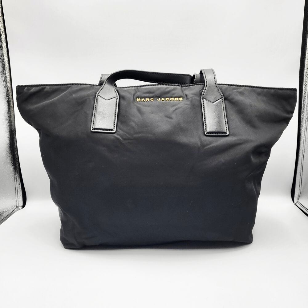 Marc Jacobs Wingman Black Nylon Dual Handle Large Tote Shoulder Bag Classic